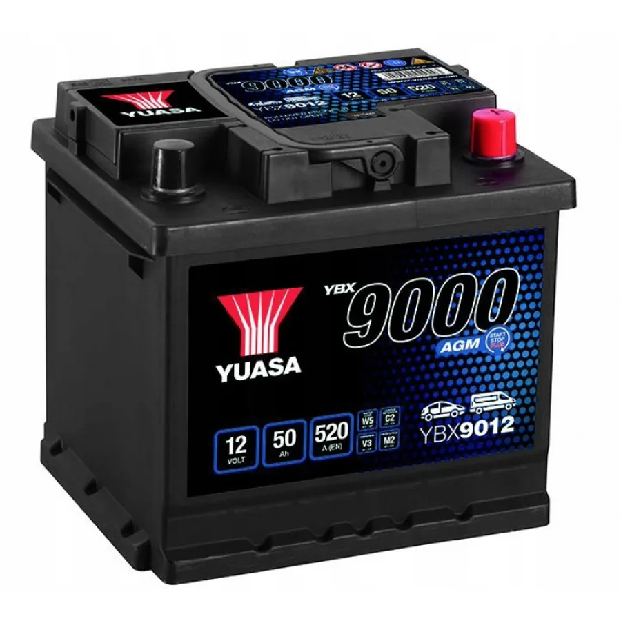 Yuasa 12V 50Ah AGM Start Stop Plus Battery YBX9012 (0)