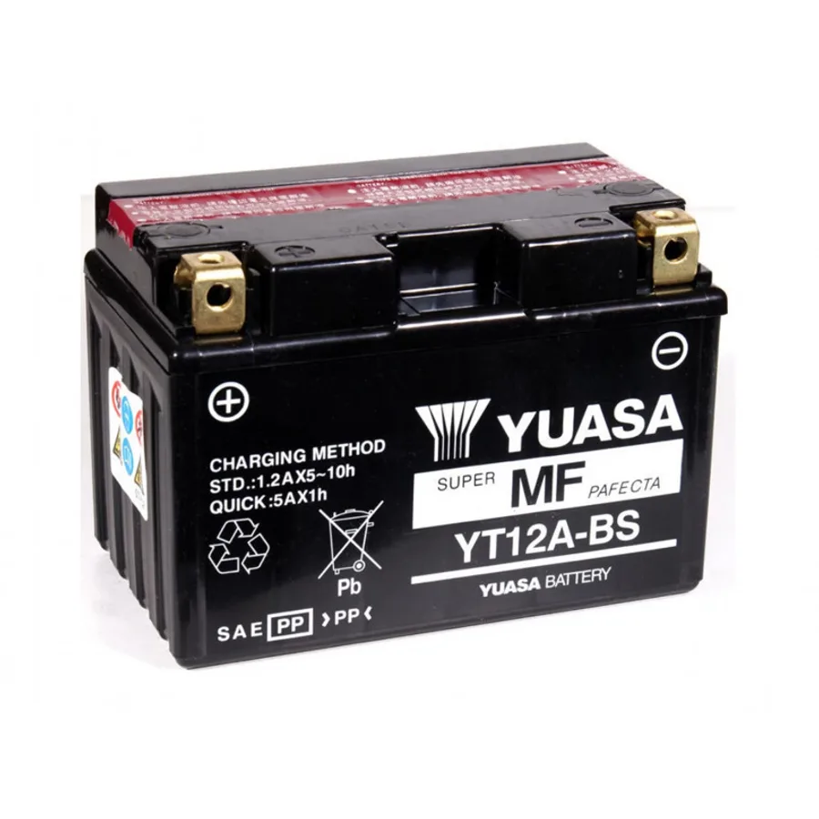 МОТО Yuasa 12V 10Ah MF VRLA Battery YT12A-BS(сухозаряжений)