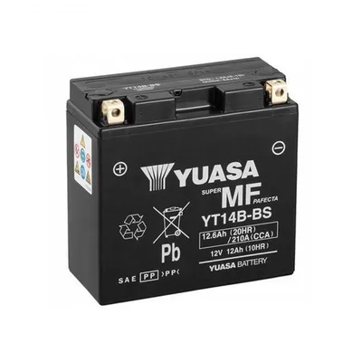 МОТО Yuasa 12V 12,6Ah  MF VRLA Battery  YT14B-BS(сухозаряжений)
