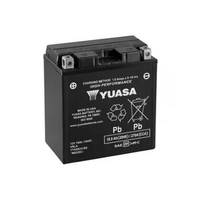 МОТО Yuasa 12V 18,9Ah High Performance MF VRLA Battery YTX20CH-BS (сухозаряжений)