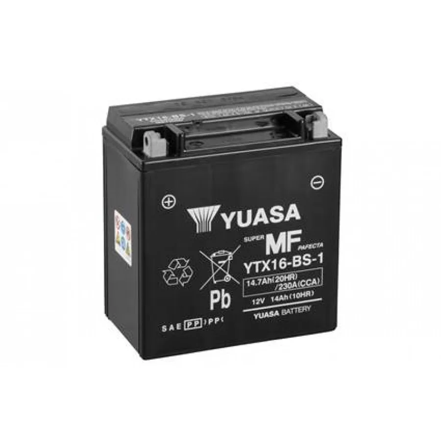 МОТО Yuasa 12V 14,7Ah MF VRLA Battery YTX16-BS-1(сухозаряжений)