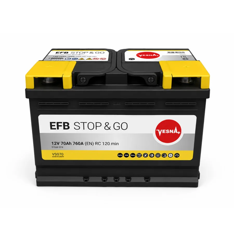 70 Ah/12V NEW!!!! Vesna EFB Euro (0)