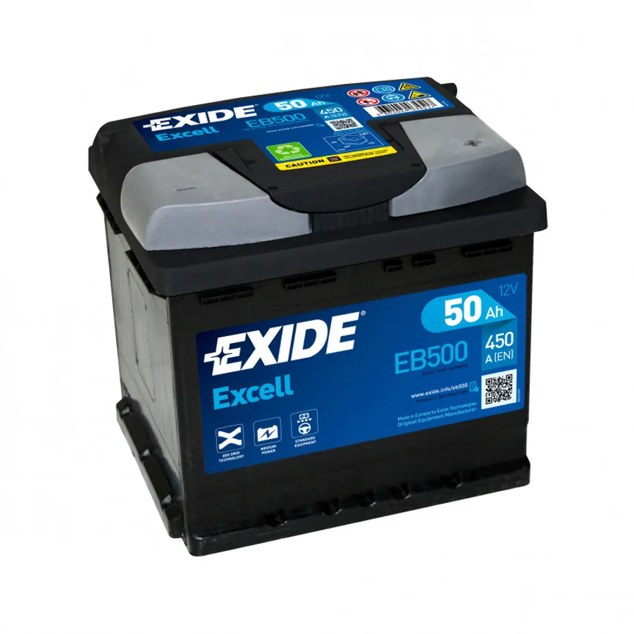 50 Ah/12V EXIDE EXCELL  Euro EB500
