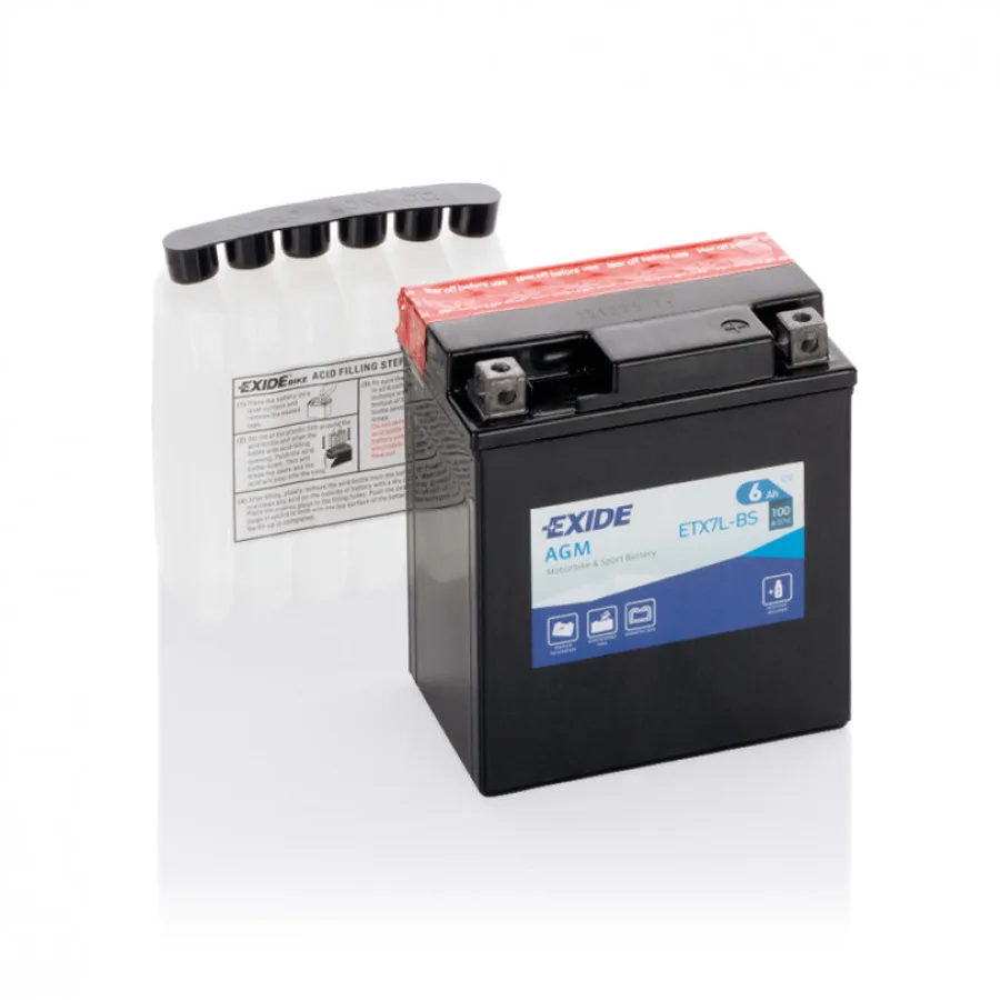 MOTO 6 Ah/12V EXIDE AGM (0) ETX7L-BS (сухозаряджений)