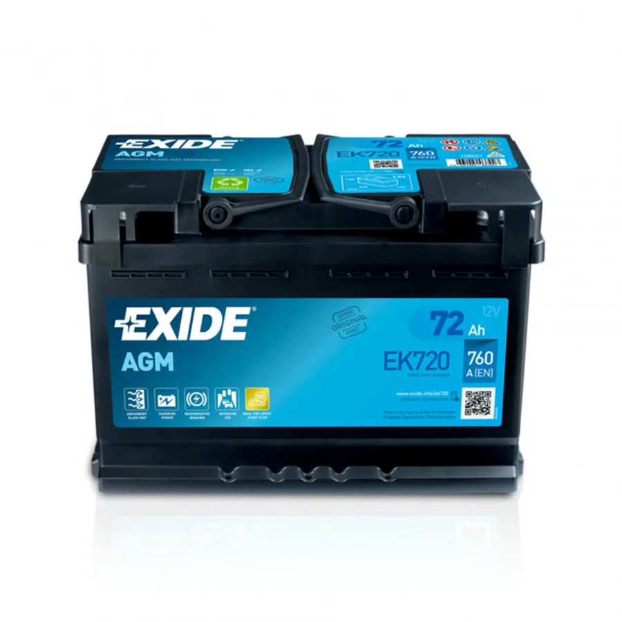 72 Ah/12V EXIDE AGM Euro EK720