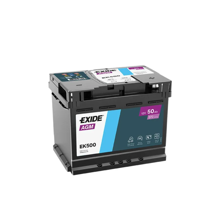 50 Ah/12V EXIDE AGM EK500 207x175x190
